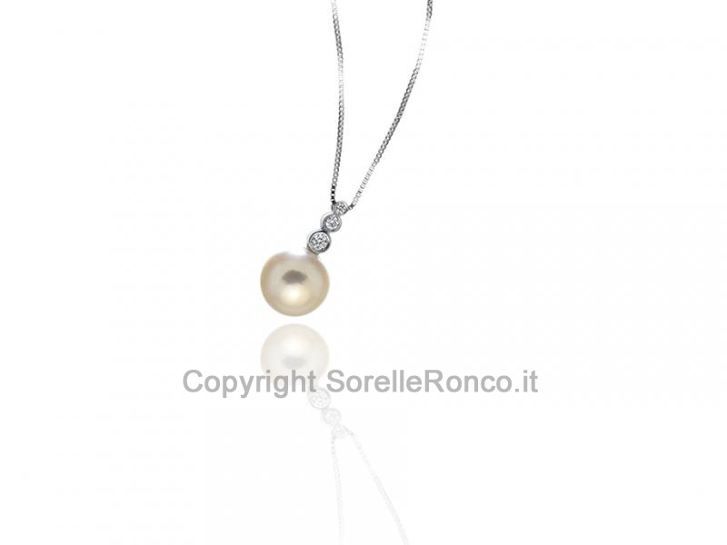 COLLANA ORO TRILOGY E PERLA Ø 9 MM